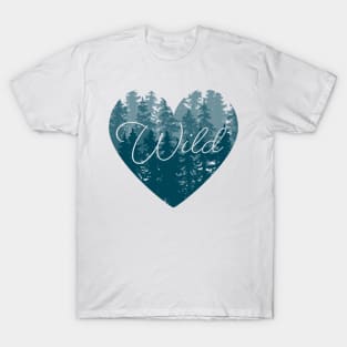 Wild Heart Design in Blue T-Shirt